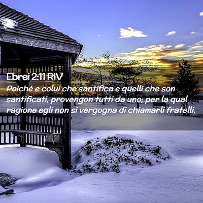 Picture 02 - Ebrei 2:11 RIV - Poiché e colui che santifica e quelli che son - Bible Verse Picture