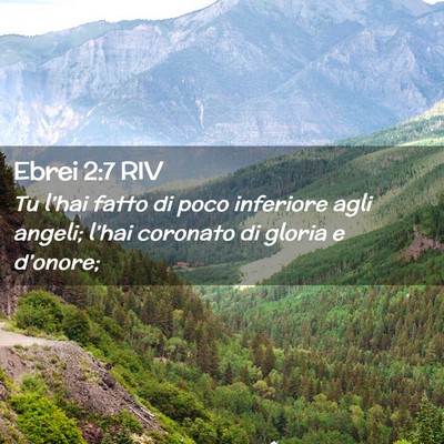 Picture 02 - Ebrei 2:7 RIV - Tu l’hai fatto di poco inferiore agli angeli; - Bible Verse Picture