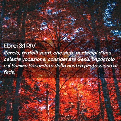 Picture 02 - Ebrei 3:1 RIV - Perciò, fratelli santi, che siete partecipi - Bible Verse Picture