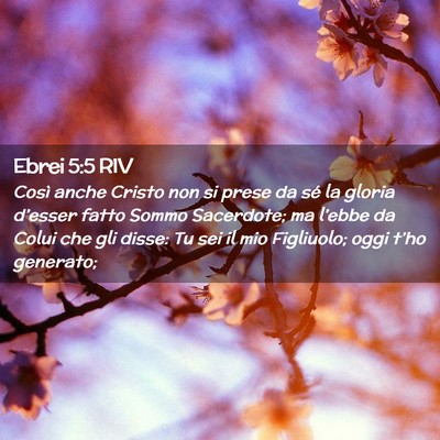 Picture 02 - Ebrei 5:5 RIV - Così anche Cristo non si prese da sé la gloria - Bible Verse Picture