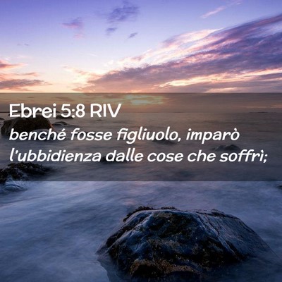 Picture 02 - Ebrei 5:8 RIV - benché fosse figliuolo, imparò l’ubbidienza - Bible Verse Picture