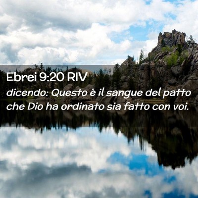 Picture 02 - Ebrei 9:20 RIV - dicendo: Questo è il sangue del patto che Dio ha - Bible Verse Picture