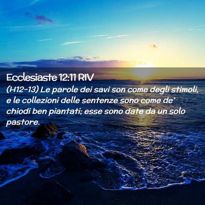 Picture 02 - Ecclesiaste 12:11 RIV - (H12-13) Le parole dei savi son come degli - Bible Verse Picture
