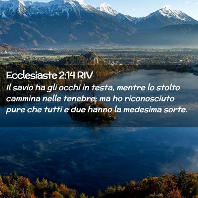 Picture 02 - Ecclesiaste 2:14 RIV - Il savio ha gli occhi in testa, mentre lo stolto - Bible Verse Picture
