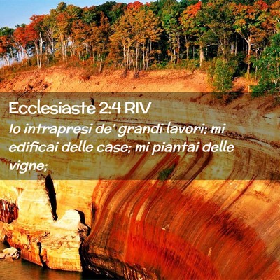 Picture 02 - Ecclesiaste 2:4 RIV - Io intrapresi de’ grandi lavori; mi edificai - Bible Verse Picture