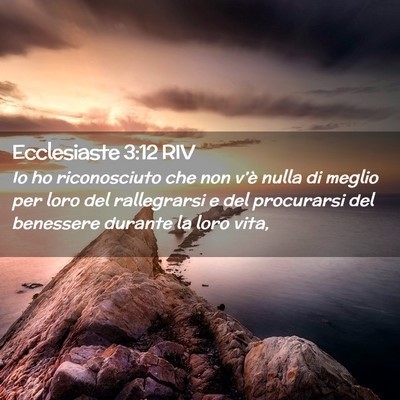 Picture 02 - Ecclesiaste 3:12 RIV - Io ho riconosciuto che non v’è nulla di meglio - Bible Verse Picture