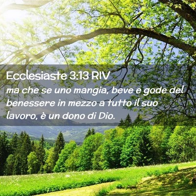 Picture 02 - Ecclesiaste 3:13 RIV - ma che se uno mangia, beve e gode del benessere - Bible Verse Picture