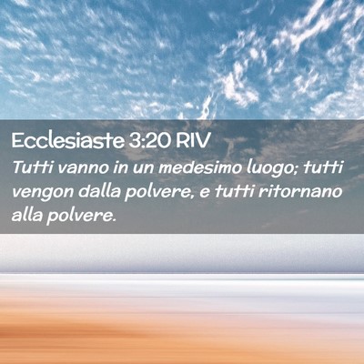 Picture 02 - Ecclesiaste 3:20 RIV - Tutti vanno in un medesimo luogo; tutti vengon - Bible Verse Picture