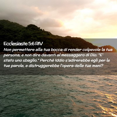 Picture 02 - Ecclesiaste 5:6 RIV - Non permettere alla tua bocca di render colpevole - Bible Verse Picture
