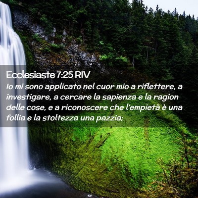 Picture 02 - Ecclesiaste 7:25 RIV - Io mi sono applicato nel cuor mio a riflettere, a - Bible Verse Picture