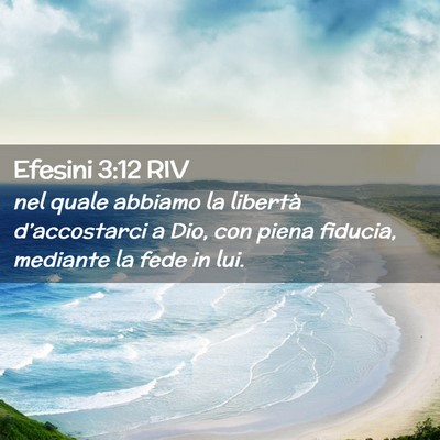 Picture 02 - Efesini 3:12 RIV - nel quale abbiamo la libertà d’accostarci a - Bible Verse Picture