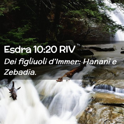 Picture 02 - Esdra 10:20 RIV - Dei figliuoli d’Immer: Hanani e - Bible Verse Picture