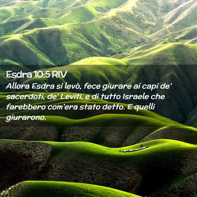 Picture 02 - Esdra 10:5 RIV - Allora Esdra si levò, fece giurare ai capi de’ - Bible Verse Picture
