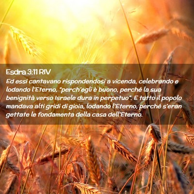 Picture 02 - Esdra 3:11 RIV - Ed essi cantavano rispondendosi a vicenda, - Bible Verse Picture