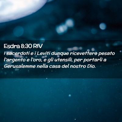 Picture 02 - Esdra 8:30 RIV - I sacerdoti e i Leviti dunque ricevettero pesato - Bible Verse Picture