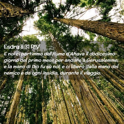 Picture 02 - Esdra 8:31 RIV - E noi ci partimmo dal fiume d’Ahava il - Bible Verse Picture