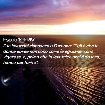 Picture 02 - Esodo 1:19 RIV - E le levatrici risposero a Faraone: “Egli è - Bible Verse Picture