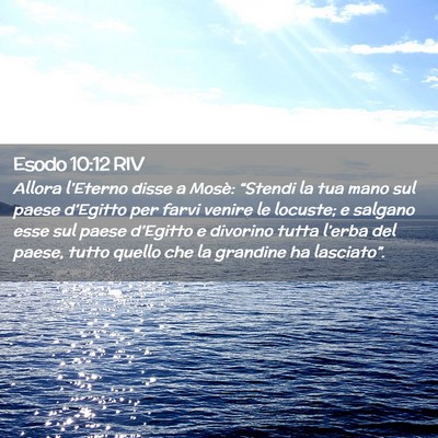 Picture 02 - Esodo 10:12 RIV - Allora l’Eterno disse a Mosè: “Stendi la tua - Bible Verse Picture