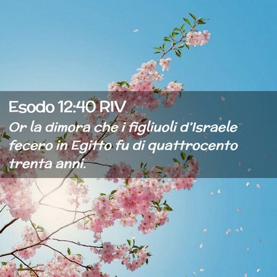 Picture 02 - Esodo 12:40 RIV - Or la dimora che i figliuoli d’Israele fecero - Bible Verse Picture