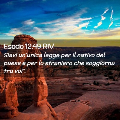 Picture 02 - Esodo 12:49 RIV - Siavi un’unica legge per il nativo del paese e - Bible Verse Picture