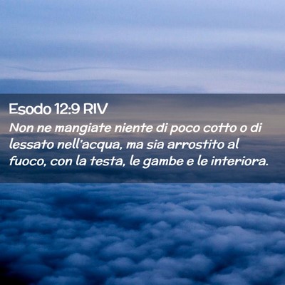Picture 02 - Esodo 12:9 RIV - Non ne mangiate niente di poco cotto o di lessato - Bible Verse Picture
