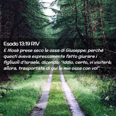 Picture 02 - Esodo 13:19 RIV - E Mosè prese seco le ossa di Giuseppe; perché - Bible Verse Picture