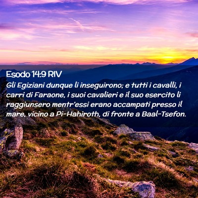 Picture 02 - Esodo 14:9 RIV - Gli Egiziani dunque li inseguirono; e tutti i - Bible Verse Picture