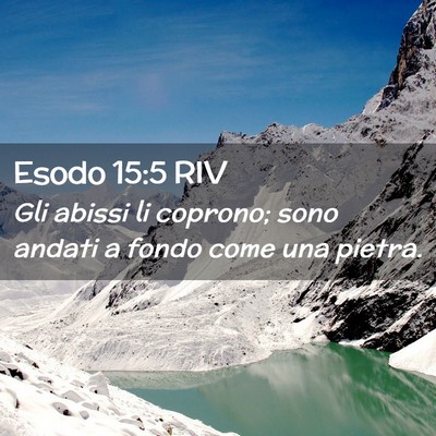 Picture 02 - Esodo 15:5 RIV - Gli abissi li coprono; sono andati a fondo come - Bible Verse Picture