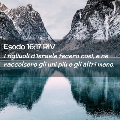 Picture 02 - Esodo 16:17 RIV - I figliuoli d’Israele fecero così, e ne - Bible Verse Picture