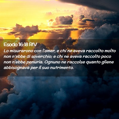 Picture 02 - Esodo 16:18 RIV - Lo misurarono con l’omer, e chi ne aveva - Bible Verse Picture