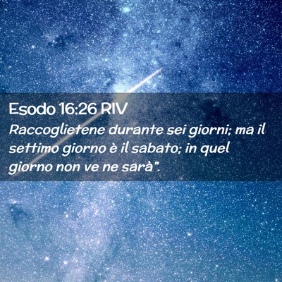 Picture 02 - Esodo 16:26 RIV - Raccoglietene durante sei giorni; ma il settimo - Bible Verse Picture