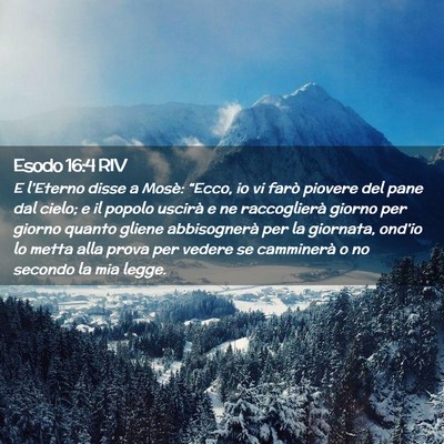 Picture 02 - Esodo 16:4 RIV - E l’Eterno disse a Mosè: “Ecco, io vi farò - Bible Verse Picture