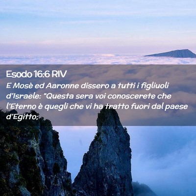 Picture 02 - Esodo 16:6 RIV - E Mosè ed Aaronne dissero a tutti i figliuoli - Bible Verse Picture