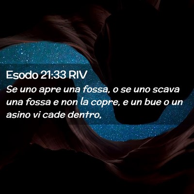 Picture 02 - Esodo 21:33 RIV - Se uno apre una fossa, o se uno scava una fossa e - Bible Verse Picture