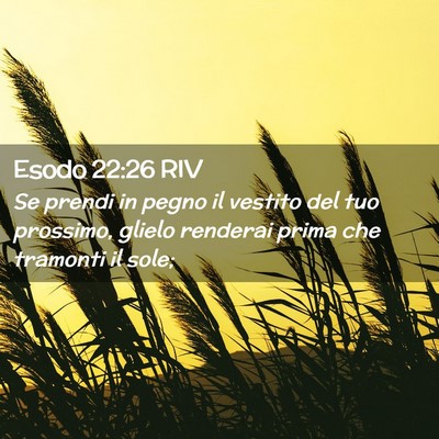 Picture 02 - Esodo 22:26 RIV - Se prendi in pegno il vestito del tuo prossimo, - Bible Verse Picture