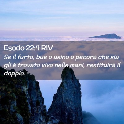 Picture 02 - Esodo 22:4 RIV - Se il furto, bue o asino o pecora che sia gli è - Bible Verse Picture