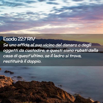 Picture 02 - Esodo 22:7 RIV - Se uno affida al suo vicino del danaro o degli - Bible Verse Picture