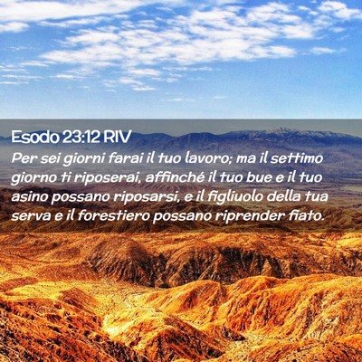 Picture 02 - Esodo 23:12 RIV - Per sei giorni farai il tuo lavoro; ma il settimo - Bible Verse Picture