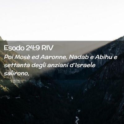 Picture 02 - Esodo 24:9 RIV - Poi Mosè ed Aaronne, Nadab e Abihu e settanta - Bible Verse Picture