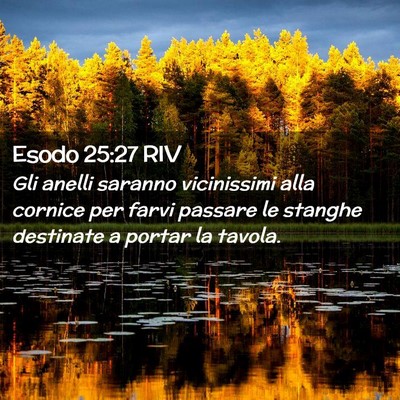 Picture 02 - Esodo 25:27 RIV - Gli anelli saranno vicinissimi alla cornice per - Bible Verse Picture