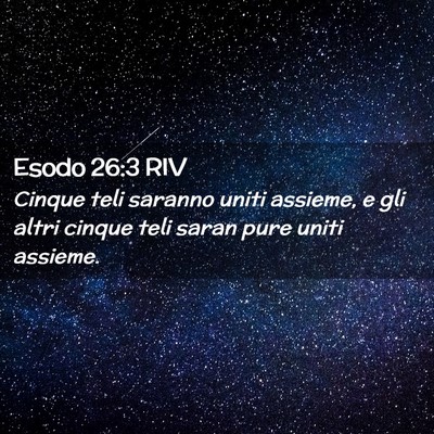 Picture 02 - Esodo 26:3 RIV - Cinque teli saranno uniti assieme, e gli altri - Bible Verse Picture