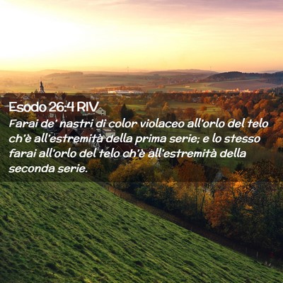 Picture 02 - Esodo 26:4 RIV - Farai de’ nastri di color violaceo all’orlo - Bible Verse Picture