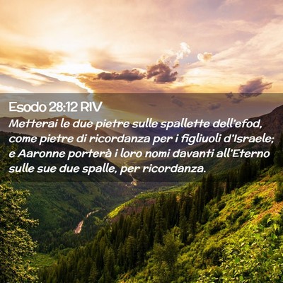 Picture 02 - Esodo 28:12 RIV - Metterai le due pietre sulle spallette - Bible Verse Picture