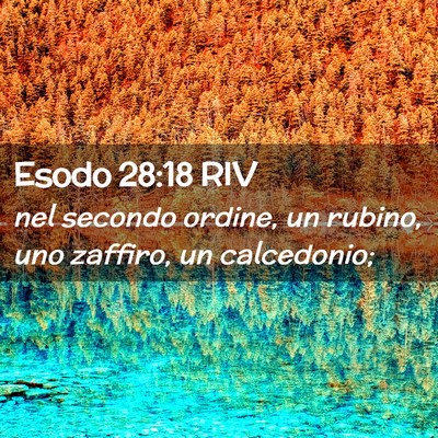 Picture 02 - Esodo 28:18 RIV - nel secondo ordine, un rubino, uno zaffiro, un - Bible Verse Picture