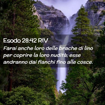 Picture 02 - Esodo 28:42 RIV - Farai anche loro delle brache di lino per coprire - Bible Verse Picture