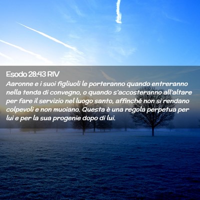 Picture 02 - Esodo 28:43 RIV - Aaronne e i suoi figliuoli le porteranno quando - Bible Verse Picture