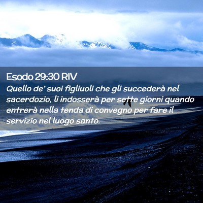 Picture 02 - Esodo 29:30 RIV - Quello de’ suoi figliuoli che gli succederà - Bible Verse Picture