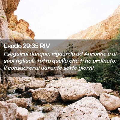 Picture 02 - Esodo 29:35 RIV - Eseguirai dunque, riguardo ad Aaronne e ai suoi - Bible Verse Picture