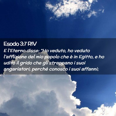 Picture 02 - Esodo 3:7 RIV - E l’Eterno disse: “Ho veduto, ho veduto - Bible Verse Picture