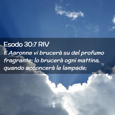 Picture 02 - Esodo 30:7 RIV - E Aaronne vi brucerà su del profumo fragrante; - Bible Verse Picture